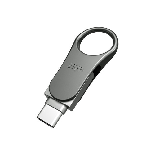 USB флеш накопитель Silicon Power 128 GB DriveMobile C80 USB 3.1 + Type-C Silver (SP128GBUC3C80V1S) – SILICON POWER (вид 2)
