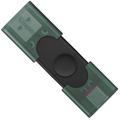 USB флеш накопичувач Kingston 128GB DataTraveler Duo USB 3.2 / Type-C Black/Green (DTDEG2/128GB) – KINGSTON