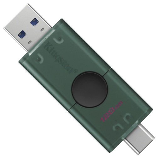 USB флеш накопичувач Kingston 128GB DataTraveler Duo USB 3.2 / Type-C Black/Green (DTDEG2/128GB) – KINGSTON (вид 1)