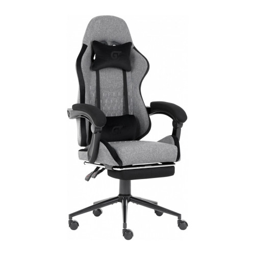 Крісло ігрове GT Racer X-2324 Gray/Black (X-2324 Fabric Gray/Black Suede) – GT Racer