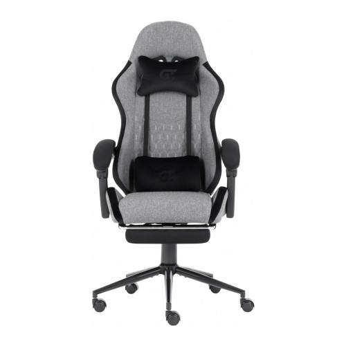 Крісло ігрове GT Racer X-2324 Gray/Black (X-2324 Fabric Gray/Black Suede) – GT Racer (вид 1)