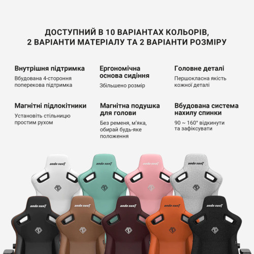 Крісло ігрове Anda Seat Kaiser 3 Fabric Size XL Dark Gray (AD12YDC-XL-01-GB-CF) – Anda Seat (вид 2)