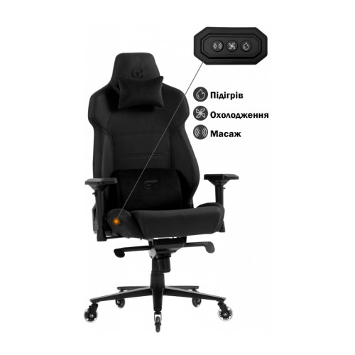 Крісло ігрове GT Racer X-8703 Black (X-8703 Fabric Black) – GT Racer (вид 2)