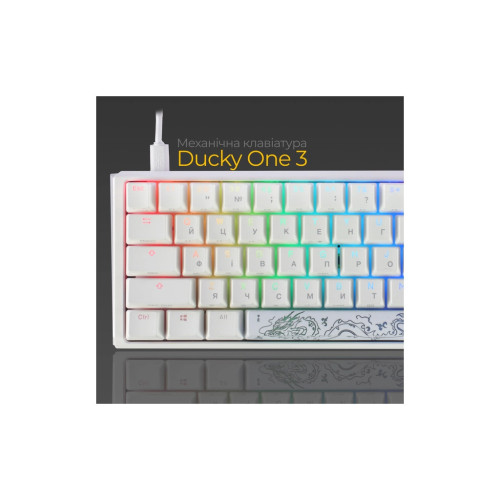Клавіатура Ducky One 3 Mini Cherry MX Brown RGB UA USB White (DKON2161ST-BUAPXPWWWSC1) – Ducky (вид 2)