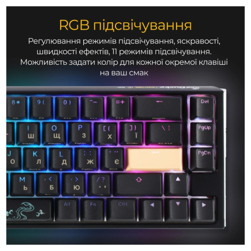 Клавіатура Ducky One 3 SF Cherry MX Red RGB UA USB Black (DKON2167ST-RUAPXCLAWSC1) – Ducky (вид 2)