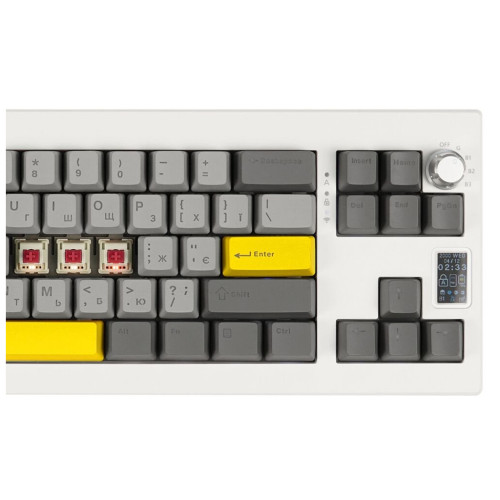 Клавіатура Epomaker Shadow-X 70 Mulan Switch Hot-Swap LCD Screen RGB Wireless/Bluetooth/USB UA White (SHX-W-M) – Epomaker (вид 1)