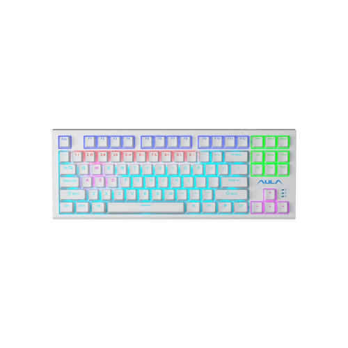 Клавиатура Aula F3032 White keycaps plus 21 Yellow keys KRGD Brown USB UA White (6948391201757) – Aula