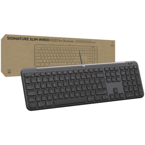 Клавіатура Logitech Signature Slim K620 for Business USB-C UA Graphite (920-013333) – Logitech