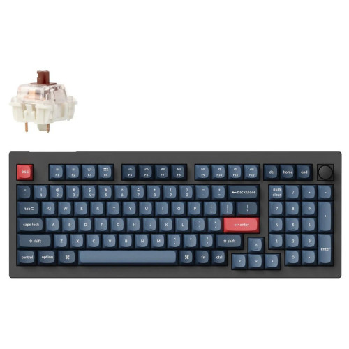 Клавиатура Keychron V5 Max Gateron Jupiter Brown Knob Hot-Swap QMK Wireless/Bluetooth/USB-А UA Black (V5M-D3-UA) – Keychron