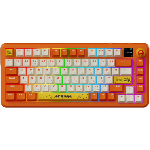 Клавіатура Ajazz AK820 MAX Avocado Switch Orange USB/Wireless/Bluetooth RGB UA Orange (AK820MAX-AS-OW) – Ajazz