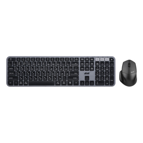 Комплект 2E MK440 Wireless/Bluetooth UA Black/Grey (2E-MK440WBGR_UA) – 2E