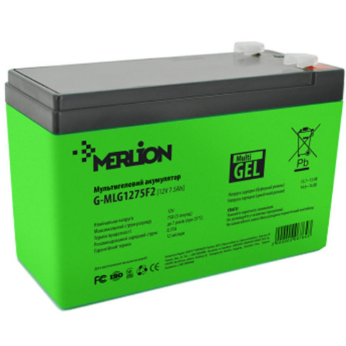 Батарея до ДБЖ Merlion 12V - 7.5 Ah (G-MLG1275F2) – Merlion