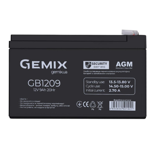 Батарея до ДБЖ Gemix GB 12В 9Ач (GB1209) – GEMIX