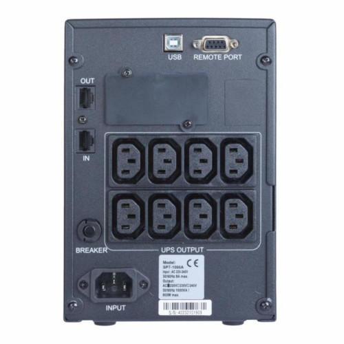 Источник бесперебойного питания Powercom SPT-1000-II LCD (SPT.1000.II.LCD) – Powercom (вид 2)