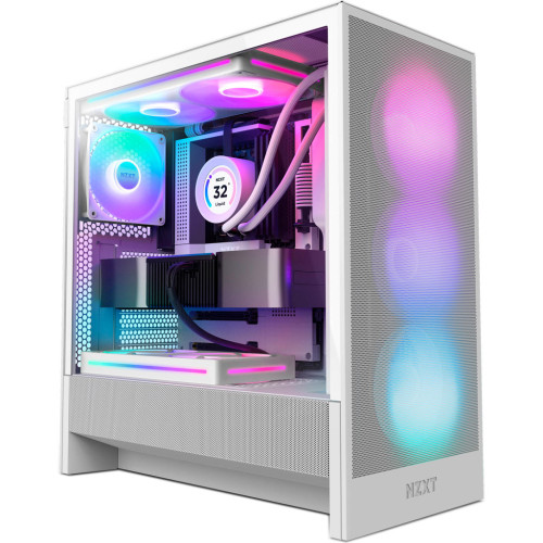 Корпус NZXT H5 Flow RGB Compact All White (CC-H52FW-R1) – NZXT