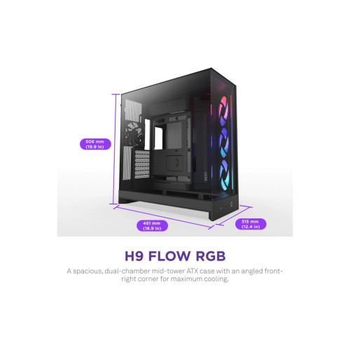 Корпус NZXT H9 Flow RGB Dual-Chamber All Black (CM-H92FB-R1) – NZXT (вид 1)