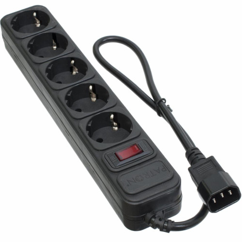 Сетевой фильтр питания Patron 0.5 m3*1mm2 (SP-1052U) 5 розеток BLACK (EXT-PN-SP-1052U) – PATRON
