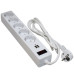 Сетевой фильтр питания Patron 1.8m + 2 USB 2.0, 2.1A, 5 роз. White (EXT-PN-SP-52-USB-W) – PATRON