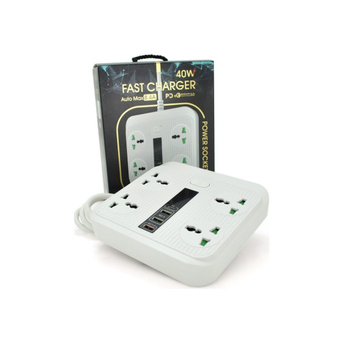 Мережевий фільтр живлення Voltronic TВ-Т18, 4роз, 2*USB+PD White (OS-Т18-White) – Voltronic (вид 1)
