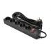 Мережевий фільтр живлення Patron 5.0 m, 3*1.5mm2 (SP-1655) 5 розеток BLACK (EXT-PN-SP-1655) – PATRON