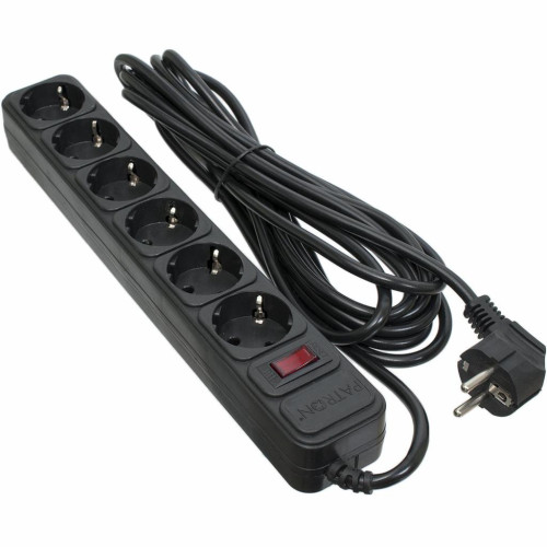 Сетевой фильтр питания Patron 5.0 m3*1mm2 (SP-1065) 6 розеток BLACK (EXT-PN-SP-1065) – PATRON