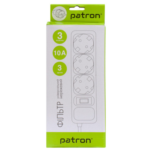 Мережевий фільтр живлення Patron EXT-PN-SP-1033, 3m Black (EXT-PN-SP-1033) – PATRON (вид 2)