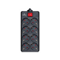 Сетевой фильтр питания REAL-EL REAL-EL RS-8 PROTECT, 3m, black (EL122300022)