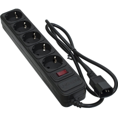 Мережевий фільтр живлення Patron 1 m3*1mm2 (SP-1053U) 5 розеток BLACK (EXT-PN-SP-1053U) – PATRON