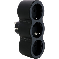 Мережевий розгалужувач LEGRAND СТАНДАРТ 3х2К+З фронтальні розетки , колір Чорний (694519)