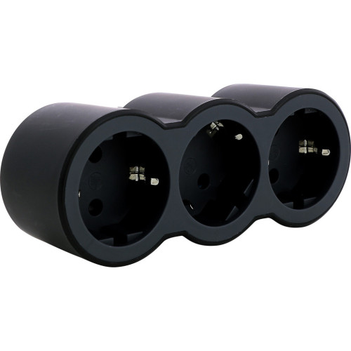 Мережевий розгалужувач LEGRAND СТАНДАРТ 3х2К+З фронтальні розетки , колір Чорний (694519) – LEGRAND (вид 1)