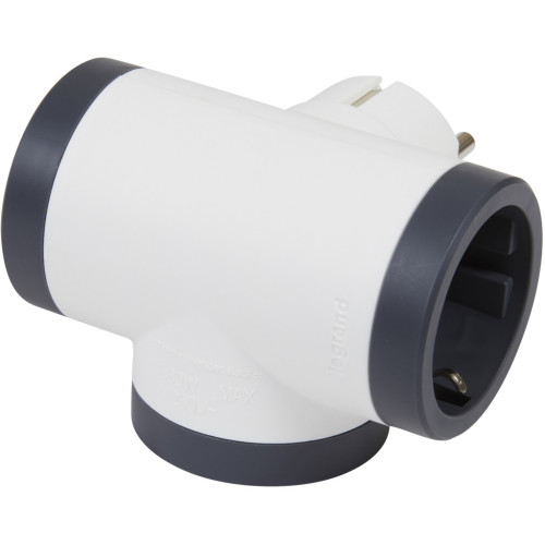 Мережевий розгалужувач LEGRAND ПРЕМІУМ 3х2К+З бокові розетки, колір Білий/Чорний (694520) – LEGRAND