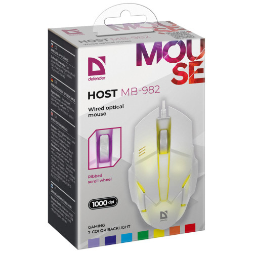Мишка Defender Host MB-982 USB White (52983) – Defender (вид 2)
