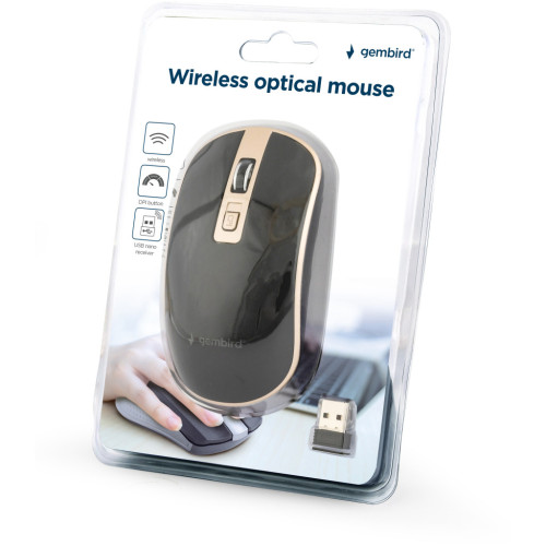 Мышка Gembird MUSW-4B-06-BG Wireless Black-Gold (MUSW-4B-06-BG) – Gembird (вид 3)