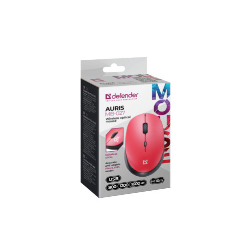 Мишка Defender Auris MB-027 Silent Wireless Red (52026) – Defender (вид 3)