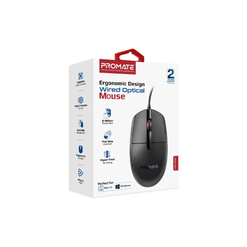 Мишка Promate CM-1200 USB Black (cm-1200.black) – Promate (вид 1)