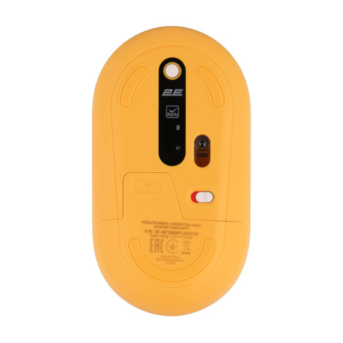Мышка 2E MF300 FLORAPOPPY Silent Silent Wireless/Bluetooth Yellow (2E-MF300WFLORAYW) – 2E (вид 1)