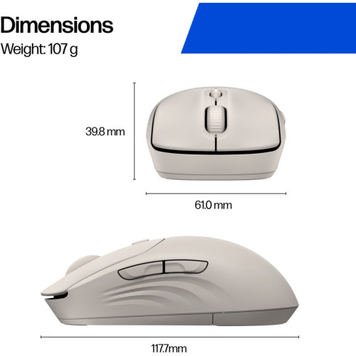 Мишка HP 400 Quiet Wireless/Bluetooth Maple (AZ7B6AA) – HP (вид 1)