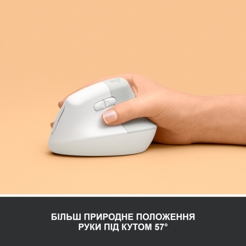 Мышка Logitech Lift Vertical Ergonomic Wireless/Bluetooth White (910-006475) – Logitech (вид 2)