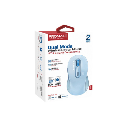 Мишка Promate Ken Wireless/Bluetooth Blue (ken.blue) – Promate (вид 1)