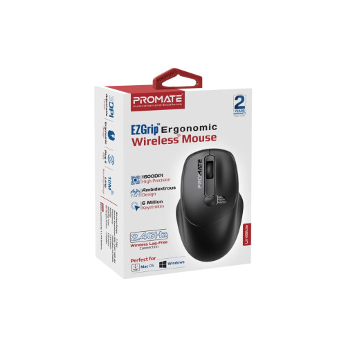 Мышка Promate UniGlide Wireless Black (uniglide.black) – Promate (вид 1)