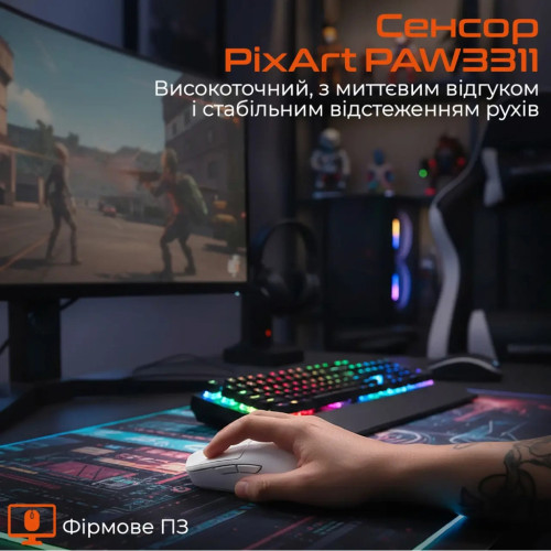 Мышка Meetion GW40 Bluetooth/Wireless/USB White (MT-GW40-B) – Meetion (вид 2)