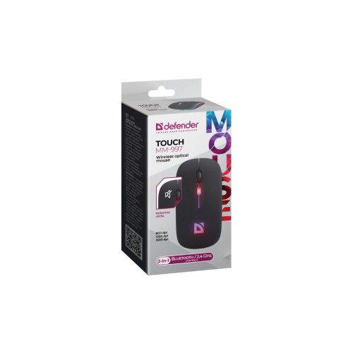Мышка Defender Touch MM-997 Silent Wireless RGB Black (52997) – Defender (вид 1)