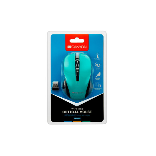 Мышка Canyon CNE-CMSW1GR Wireless Black-Green (CNE-CMSW1GR) – CANYON (вид 2)