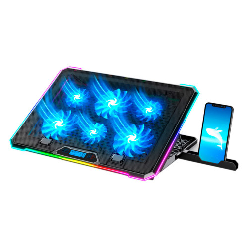 Подставка для ноутбука IceCoorel 10-17", 4*100mm 1400 RPM, 2*USB, 420x300x28mm, RGB (K15) – IceCoorel