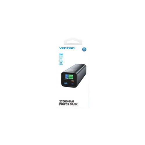 Батарея универсальная Vention 27000mAh 140W 5A PD, QC/3.0, 2xUSB-C, USB-A, LED Display, Gray (FHVH0) – Vention (вид 1)