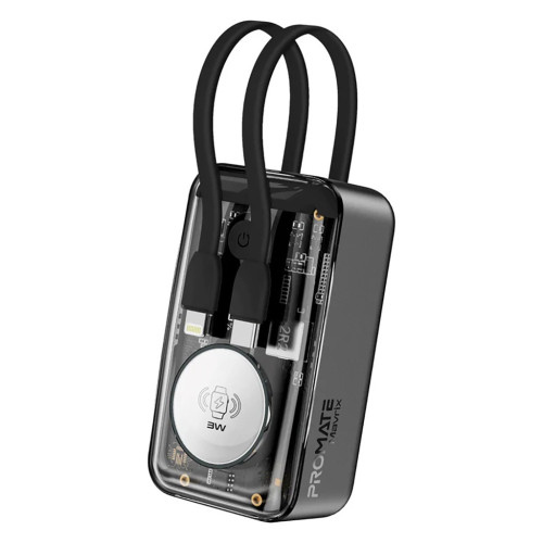 Батарея универсальная Promate 10000mAh PD/35W, iWatch charging (mavrix.black) – Promate