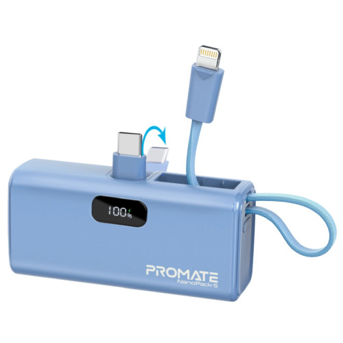 Батарея універсальна Promate 5000mAh PD/20W (nanopack-5.navy) – Promate