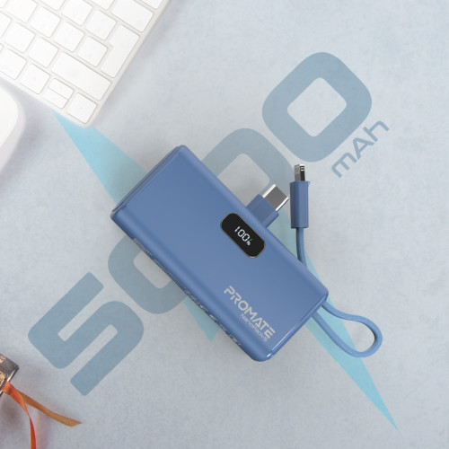 Батарея універсальна Promate 5000mAh PD/20W (nanopack-5.navy) – Promate (вид 2)