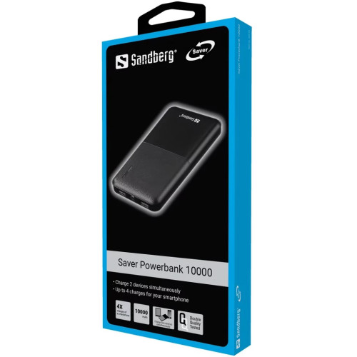 Батарея универсальная Sandberg 10000mAh, Saver, USB-C, Micro-USB, output: USB-A*2 Total 5V/2.4A (320-34) – Sandberg (вид 1)