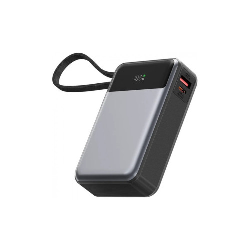 Батарея универсальная Acefast 20000mAh 65W PD, QC/3.0 USB-A+USB-C In/Out,build-in cable M21 Black-Gray (6974316283898) – Acefast (вид 1)